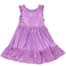 Load image into Gallery viewer, Pink Chicken - Girls Lame Kelsey Dress - Purple