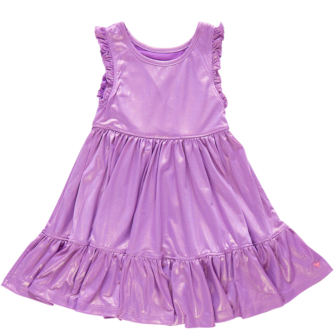 Pink Chicken - Girls Lame Kelsey Dress - Purple