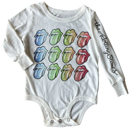 Rowdy Sprout - Rolling Stones Tongues LS Onesie