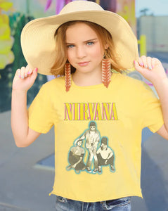 Rowdy Sprout - Nirvana Not Quite Crop Organic Tee - Sunrise