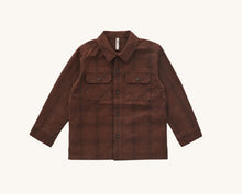 Load image into Gallery viewer, Rylee + Cru - Pocketed Corduroy Shirt - Brown Plaid
