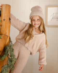 Rylee + Cru - Fuzzy Cardigan - Blush