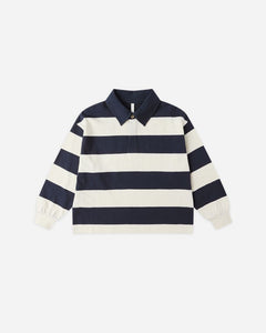 Rylee + Cru - Rugby Polo - Navy Stripe