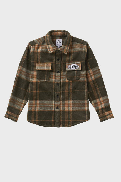 Seaesta Surf - Patch Flannel Shirt - Emerald