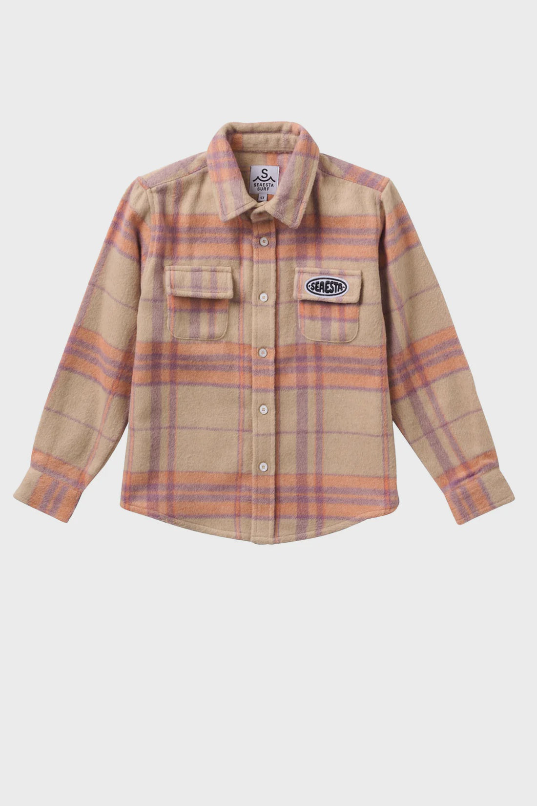 Seaesta Surf - Patch Flannel Shirt - Lavender