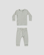 Load image into Gallery viewer, Quincy Mae - Waffle Top + Pant Set - Sky Stripe