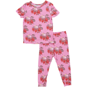 Pink Chicken - Kids Bamboo PJ Set Pink Wild Strawberries