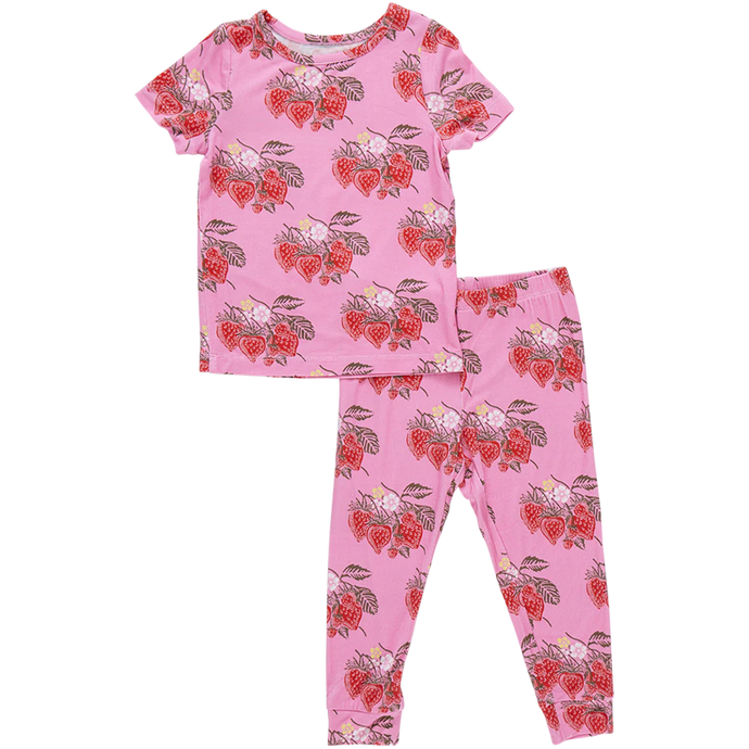 Pink Chicken - Kids Bamboo PJ Set Pink Wild Strawberries