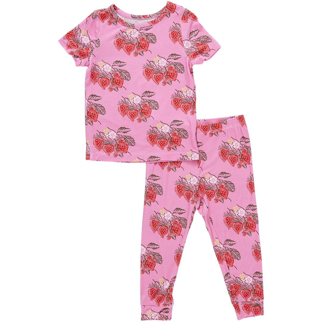 Pink Chicken - Kids Bamboo PJ Set Pink Wild Strawberries