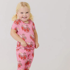 Pink Chicken - Kids Bamboo PJ Set Pink Wild Strawberries