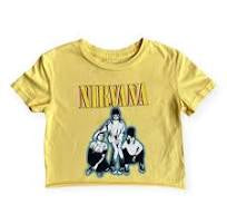 Rowdy Sprout - Nirvana Not Quite Crop Organic Tee - Sunrise