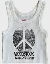 Load image into Gallery viewer, Rowdy Sprout - Woodstock Crop Tank Top - White