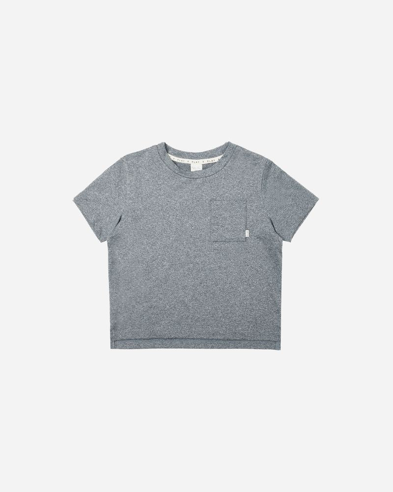 Rylee + Cru - Cove Essential Pocket Tee - Heathered Navy