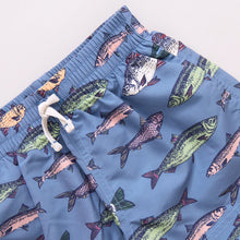 Load image into Gallery viewer, Pink Chicken - Baby Boys Swim Trunk - Bluestone Multi Fishies