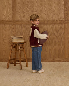 Rylee + Cru - Varsity Jacket - Burgundy