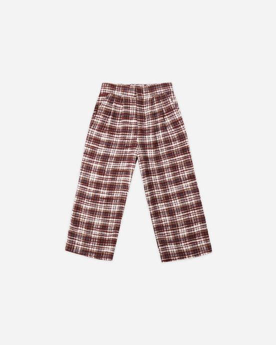 Rylee + Cru - Brooklyn Trouser - Burgundy Plaid