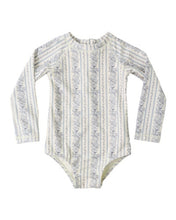 Load image into Gallery viewer, RYLEE + CRU - DELPHINE RASHGUARD ONE-PIECE BLUE FLORAL