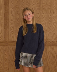 Rylee + Cru - Pleated Mini Skirt - Navy Check