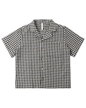 Load image into Gallery viewer, RYLEE + CRU - LAPEL COLLARED SHIRT - BLACK CHECK