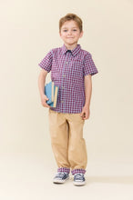 Load image into Gallery viewer, Pink Chicken - Boys Jack Shirt - Red Light Blue Check