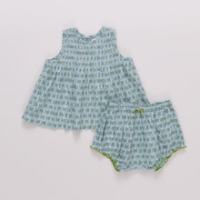 Load image into Gallery viewer, Pink Chicken - Baby Girls Jaipur 2-pc set - blue prairie block print