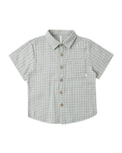 Load image into Gallery viewer, RYLEE + CRU - COLLARED SHORT SLEEVE SHIRT - GREEN GINGHAM