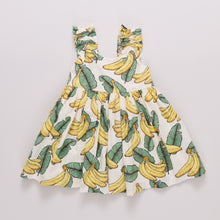 Load image into Gallery viewer, Pink Chicken - Girls Via Dress - banana leaves