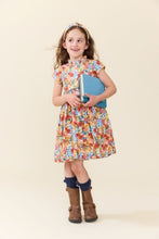 Load image into Gallery viewer, Pink Chicken - Girls Fatima Dress - Watercolor Meadow