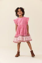 Load image into Gallery viewer, Pink Chicken - Girls Kit Dress - Small Paisley