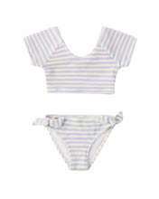 Load image into Gallery viewer, RYLEE + CRU - CROPPED RASHGUARD SET - PERIWINKLE STRIPE