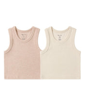 Load image into Gallery viewer, RYLEE + CRU - RIBBED TANK SET - SHELL, HEATHERED BLUSH