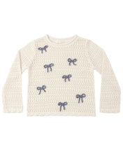 Load image into Gallery viewer, RYLEE + CRU - CROCHET KNIT PULLOVER   BOWS
