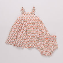 Load image into Gallery viewer, Pink Chicken - Baby Girls Tia Dress Set - pink prairie block print