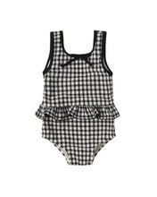 Load image into Gallery viewer, RYLEE + CRU - SKIRTED ONE-PIECE - BLACK GINGHAM