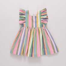Load image into Gallery viewer, Pink Chicken - Girls Elsie Dress - parade stripe