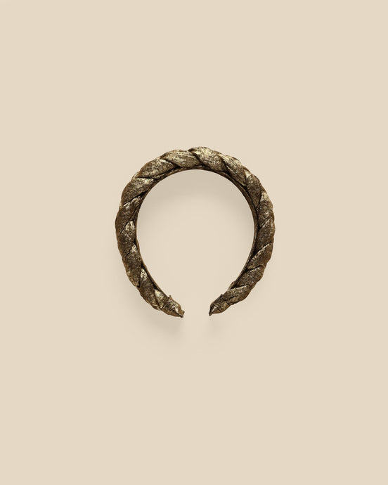 Noralee - Metallic Braided Headband - Gold