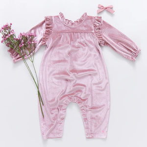 Pink Chicken - Baby Girls Velour Kalani Jumper - Mauve