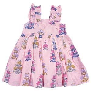 Pink Chicken - Girls Via Dress - Pink Flowerette
