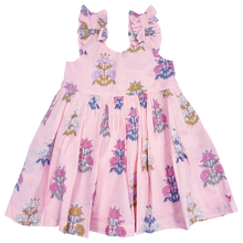Load image into Gallery viewer, Pink Chicken - Girls Via Dress - Pink Flowerette