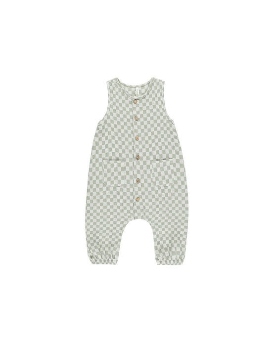 Rylee + Cru - Woven Jumpsuit - Sage Check