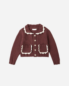 Rylee + Cru - Collared Cardigan - Burgundy