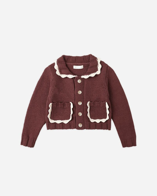 Rylee + Cru - Collared Cardigan - Burgundy