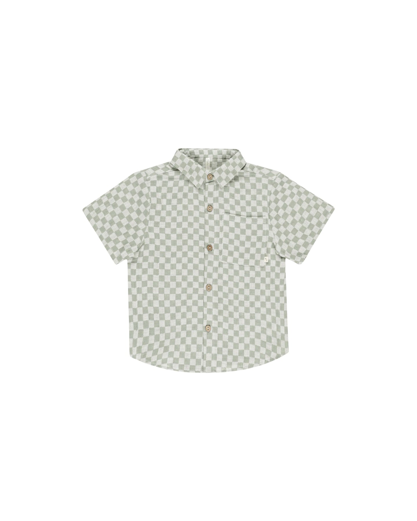 Rylee + Cru - Collared Short Sleeve Shirt - Sage Check