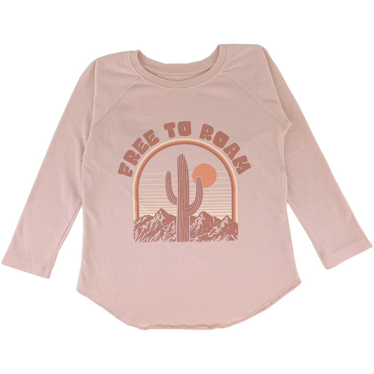 Tiny Whales - Free To Roam Raglan Tee - Dusty Rose