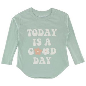 Tiny Whales - Good Day Loose Fit L/S Tee - Sea Glass