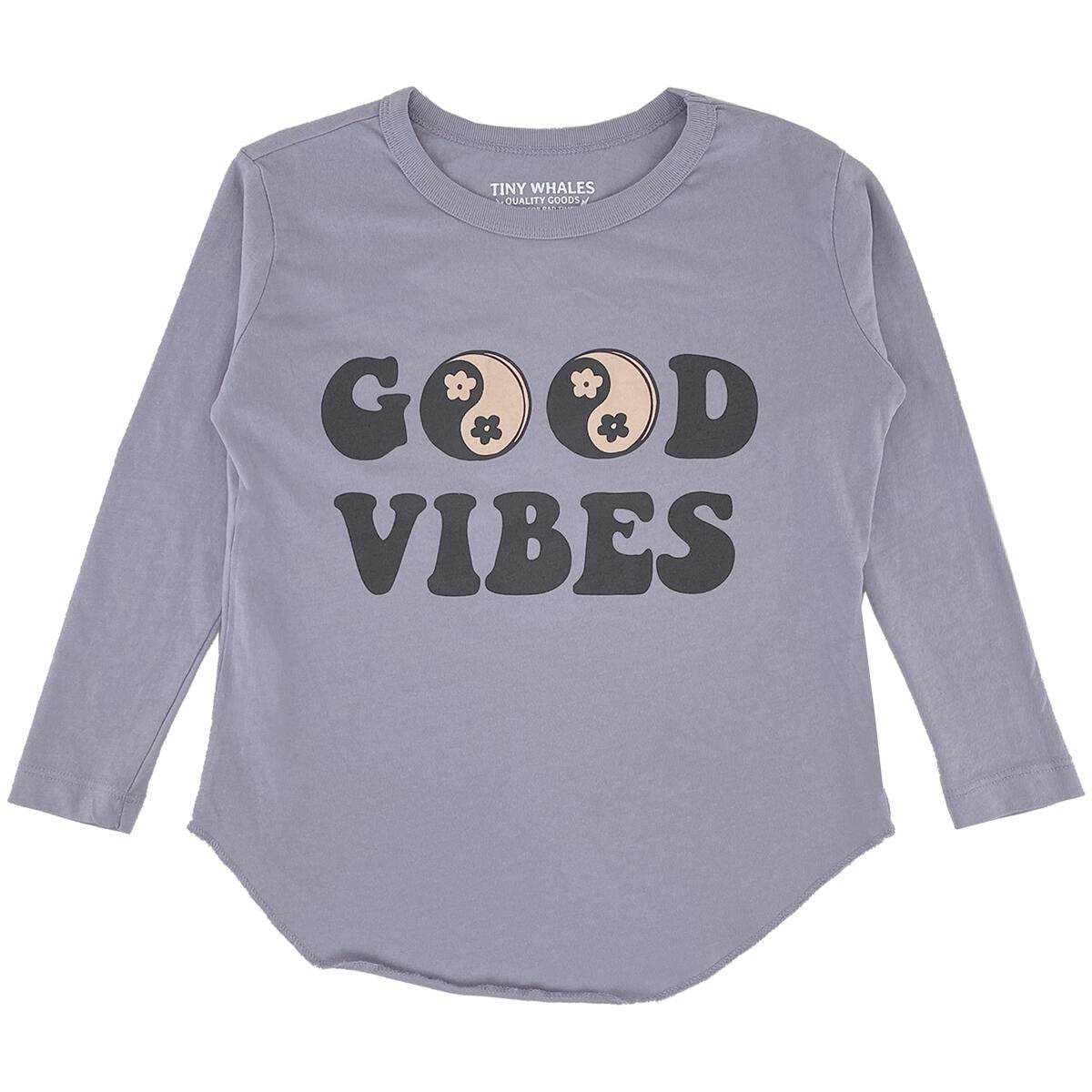 Tiny Whales - Good Vibes Loose Fit L/S Tee - Purple Haze