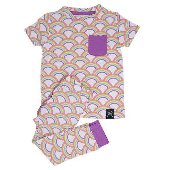 Bamboo Short Sleeve Pj Set w/ Pants - Rocking Rainbow