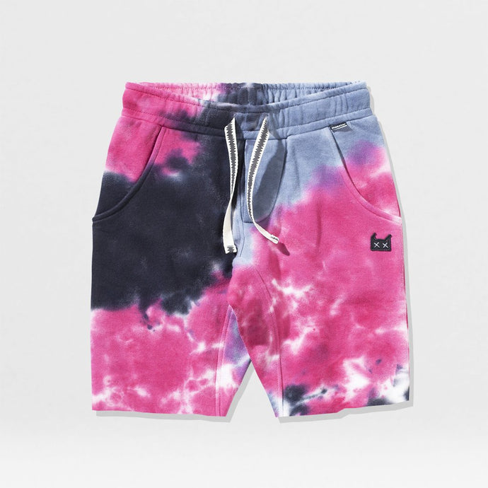 Munster Kids - Jerry's Track Short - Blue/Pink Dye