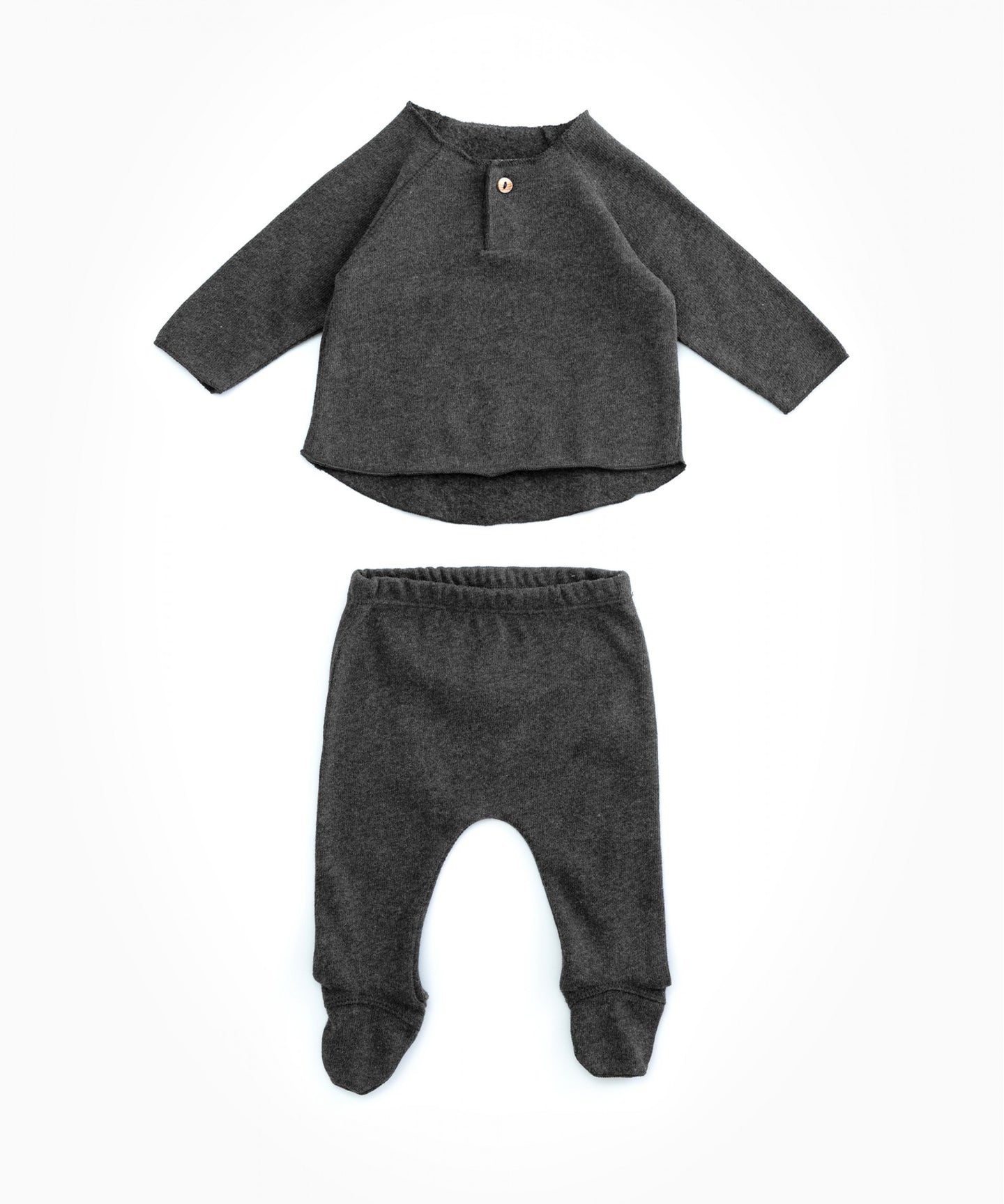 Play Up - Organic Cotton Top & Footed Bottoms Set - Rasp