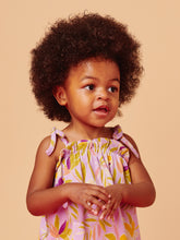 Load image into Gallery viewer, Tea Collection - Tie Shoulder Strap Baby Set - Tropical Gardenia in Purple